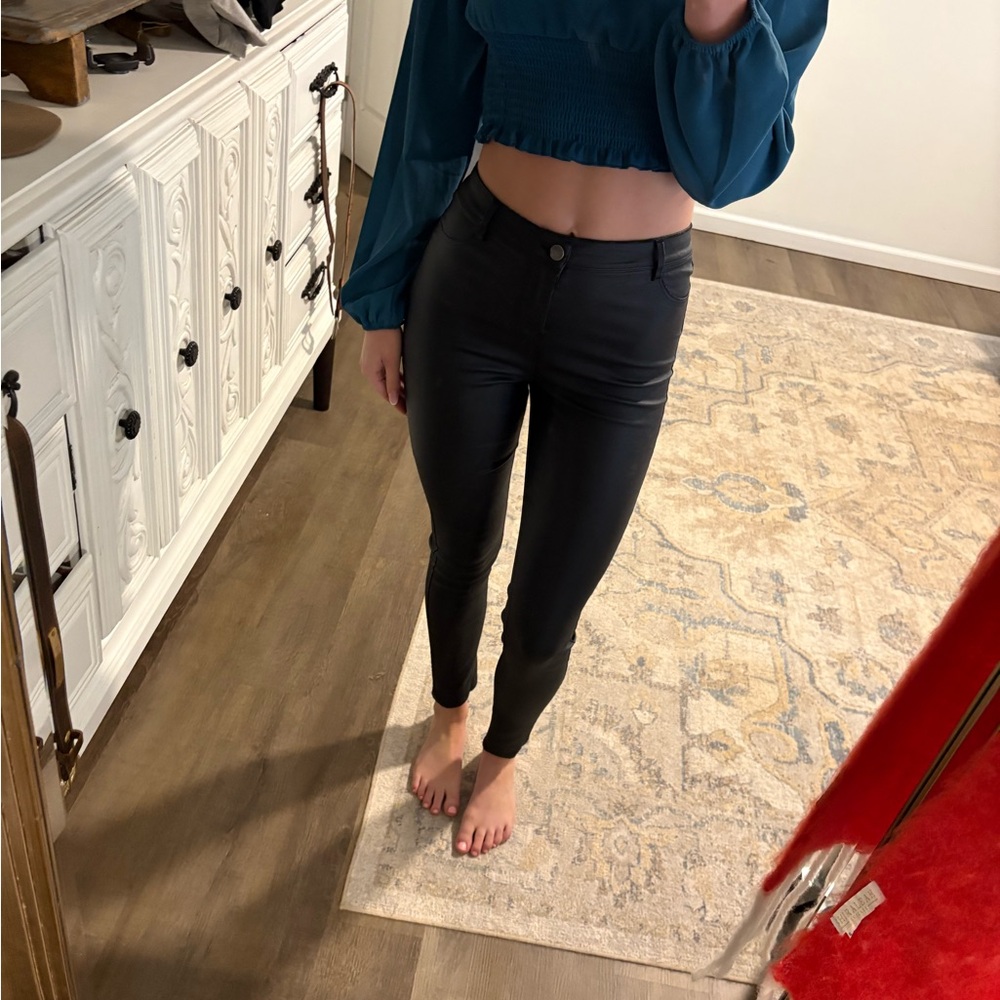 Black leather pants
